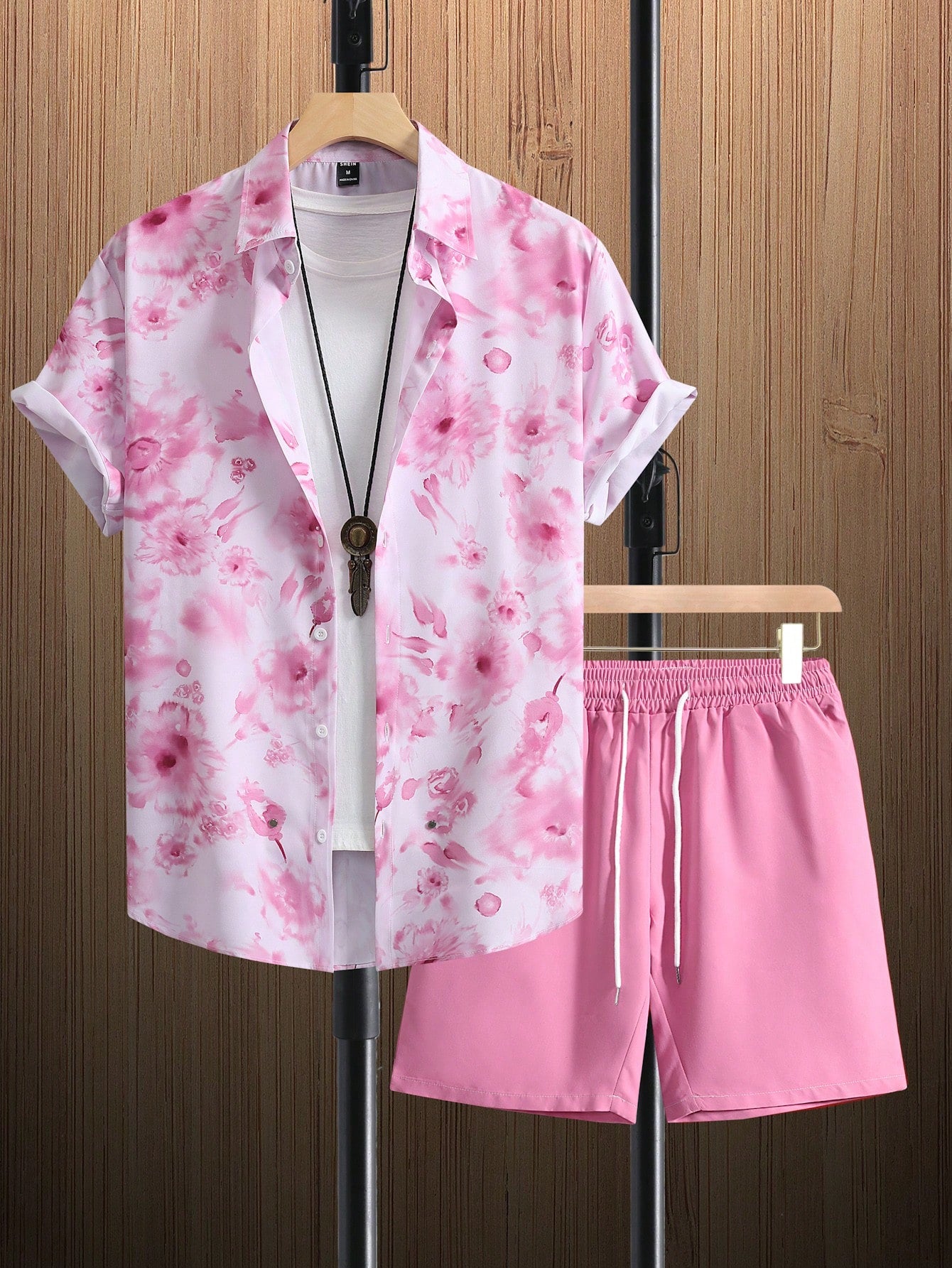 Manfinity RSRT Men Floral Print Shirt & Shorts , Beach , Tropical , Husband , Colorful , Holographic