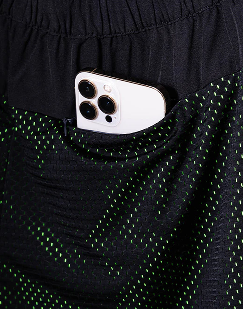 Neon Mesh Shorts - Black / Neon