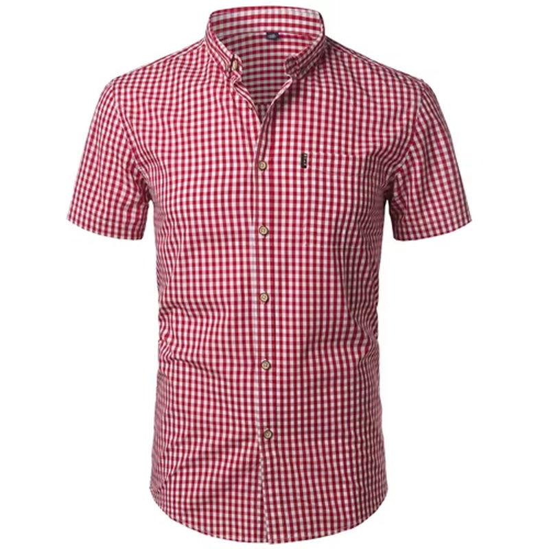 Mens Plaid Shirt Long Sleeves Cotton Casual Slim Fit Shirts Button up Men Dress Shirts Business Shirt Chemise Camisa Masculino