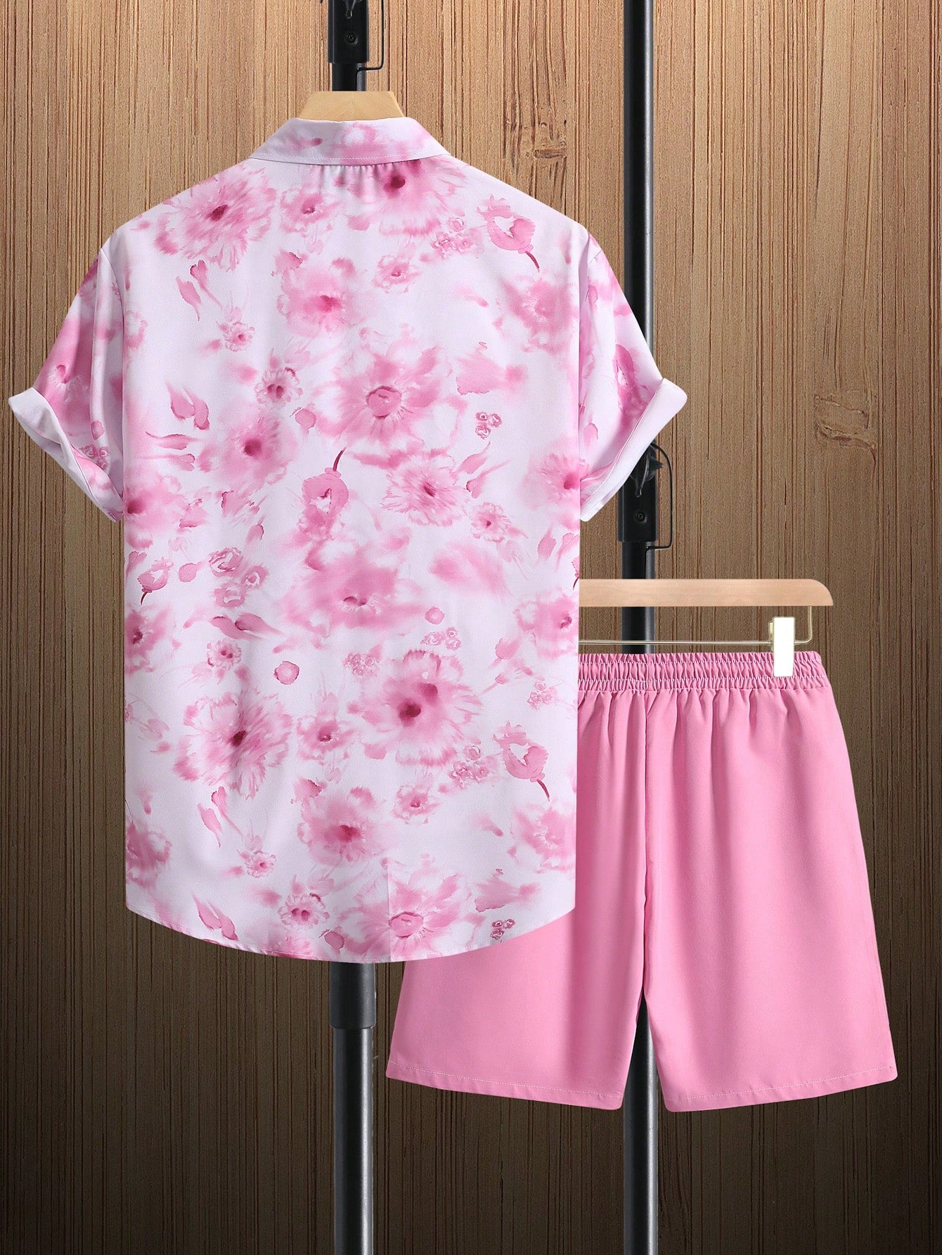 Manfinity RSRT Men Floral Print Shirt & Shorts , Beach , Tropical , Husband , Colorful , Holographic