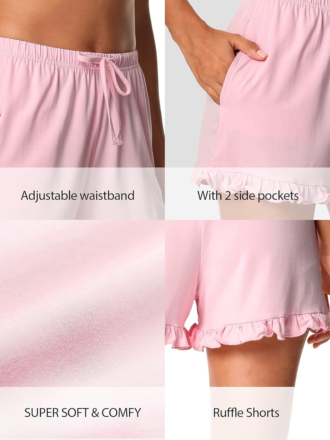 Bamboo Visose Pajama Shorts for Women Soft Sleep Bottoms plus Size Lounge Boxers Pj Sleepwear Bottom S-4X