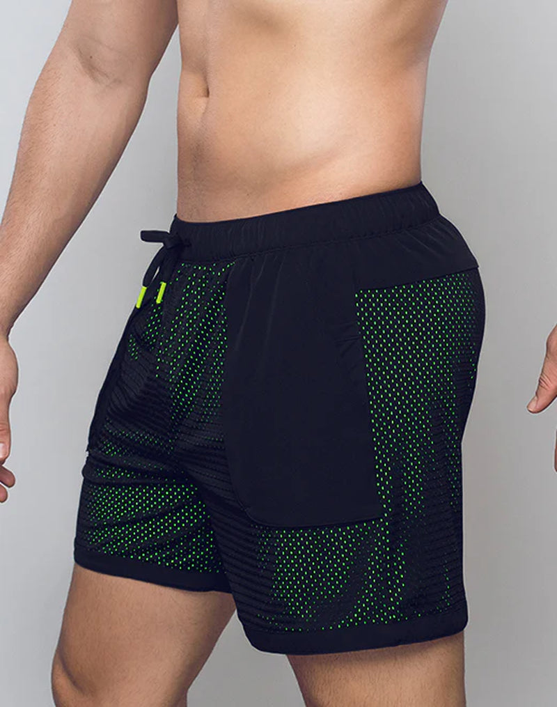 Neon Mesh Shorts - Black / Neon